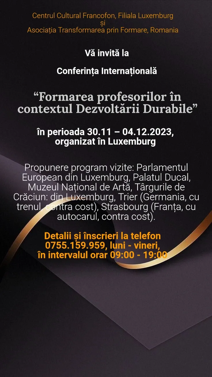 Conferință internațională "Formarea profesorilor în contextul Dezvoltării Durabile"
